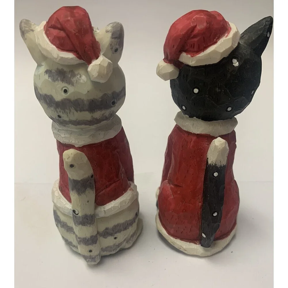 Christmas Cat Ornaments Set Of 2    4” X1.5”